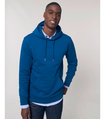 SWEAT-SHIRT Homme Capuche épais et intérieur doux coton BIO Bleu roy