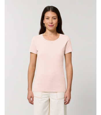 TEE-SHIRT femme coton bio coupe féminine  et cintrée rose layette