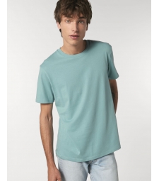 TEE-SHIRT homme coton bio col rond, coupe classique vert d'eau 