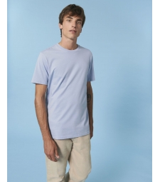 TEE-SHIRT homme coton bio col rond, coupe classique bleu lavande