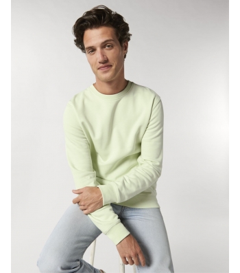 SWEAT col rond Coton BIO vert pastel