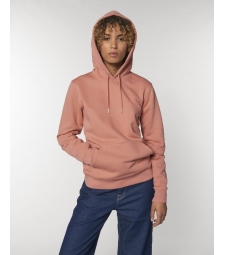 SWEAT-SHIRT FEMME Capuche épais et intérieur doux coton BIO SAUMON 
