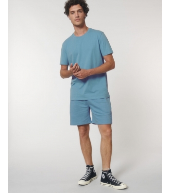 SHORT UNISEXE style jogging coton BIO Bleu eau