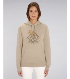SWEAT-SHIRT Femme Capuche épais et intérieur doux coton BIO sable impression steez