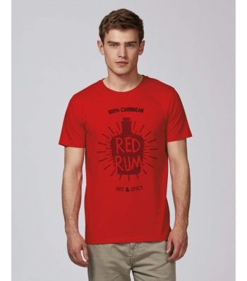 TEE-SHIRT coton Bio rouge Homme  Tee shirt Rhum