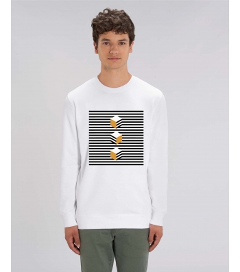 SWEAT col rond Coton BIO Blanc