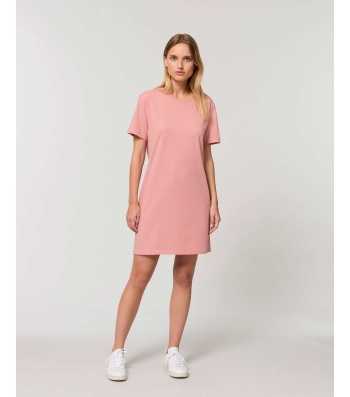 ROBE Tee-shirt coton bio rose manches courtes