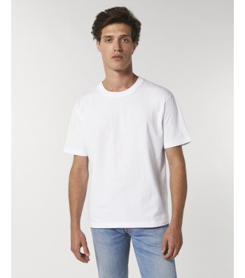 TEE-SHIRT coton bio coupe ample homme - blanc 