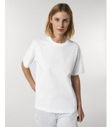 TEE-SHIRT coton bio  coupe ample femme - blanc