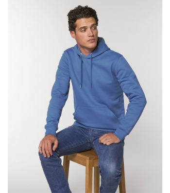 SWEAT-SHIRT Capuche épais et intérieur doux coton BIO beau bleu