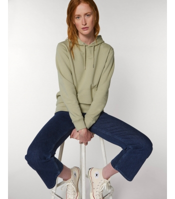 SWEAT-SHIRT Femme Capuche épais et intérieur doux coton BIO vert sauge