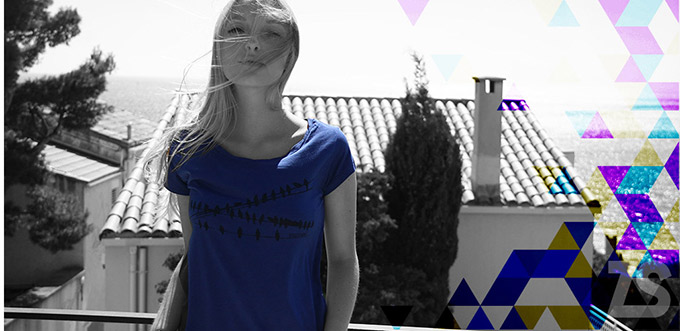 teeshirt steezstudio bleu roy tendance large mode imprimé oiseaux teeshirt tencel eucalyptus