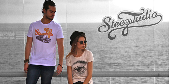Tee-shirt steezstudio voiture vintage the eyes slub